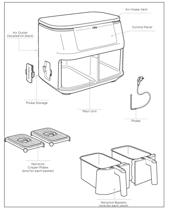 NINJA AD150 Foodi 2 Basket Air Fryer Owner's Manual